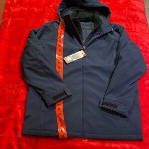 Weatherproof Men's Deep Blue Hooded Raincoat